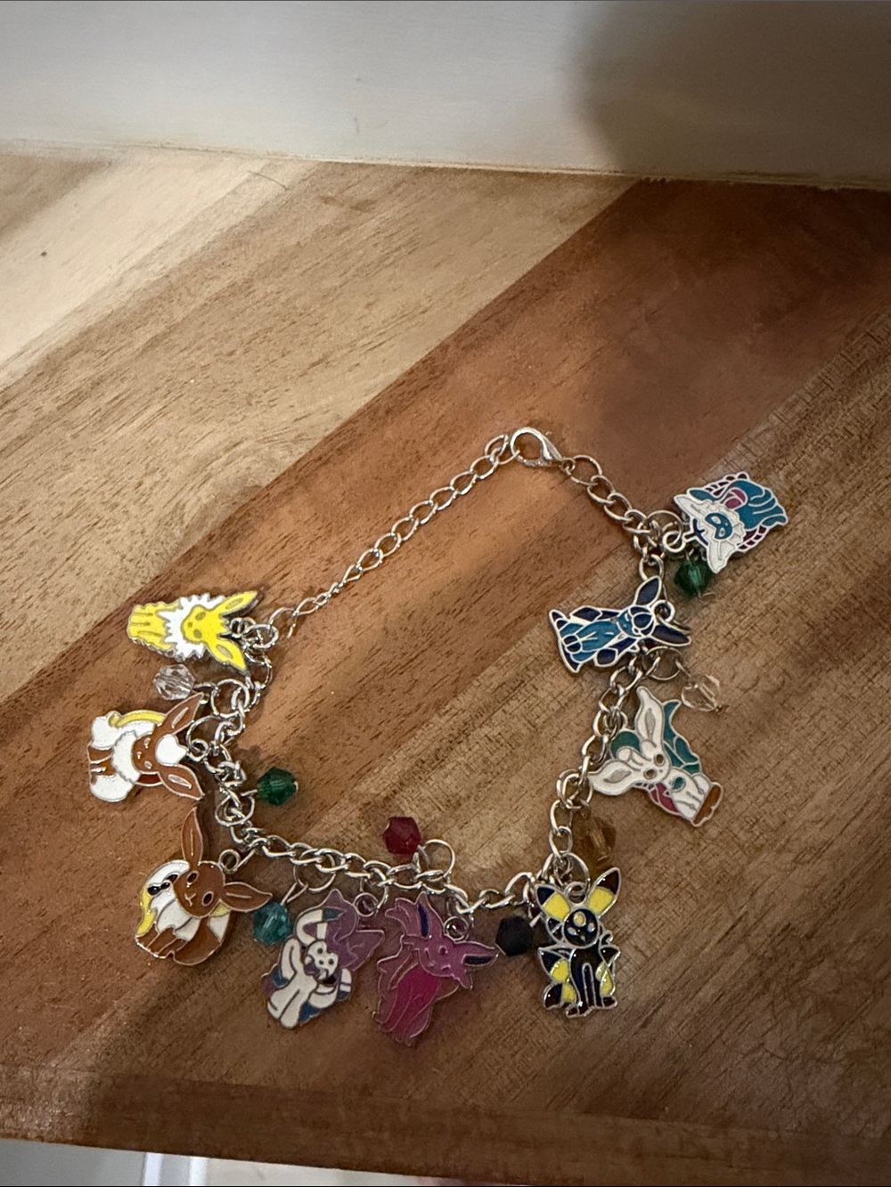Eeveelutions Charm Bracelet with Colorful Enamel Charms